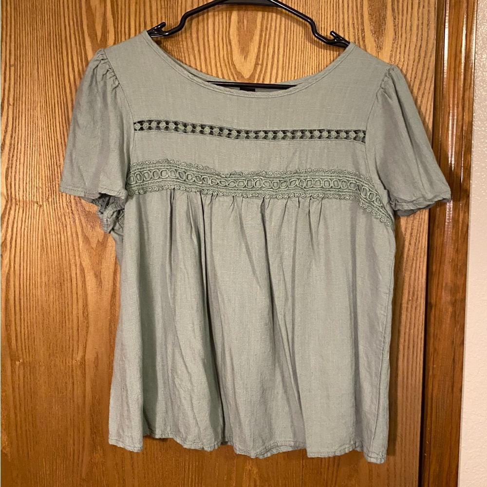 SHEIN Light Green Blouse